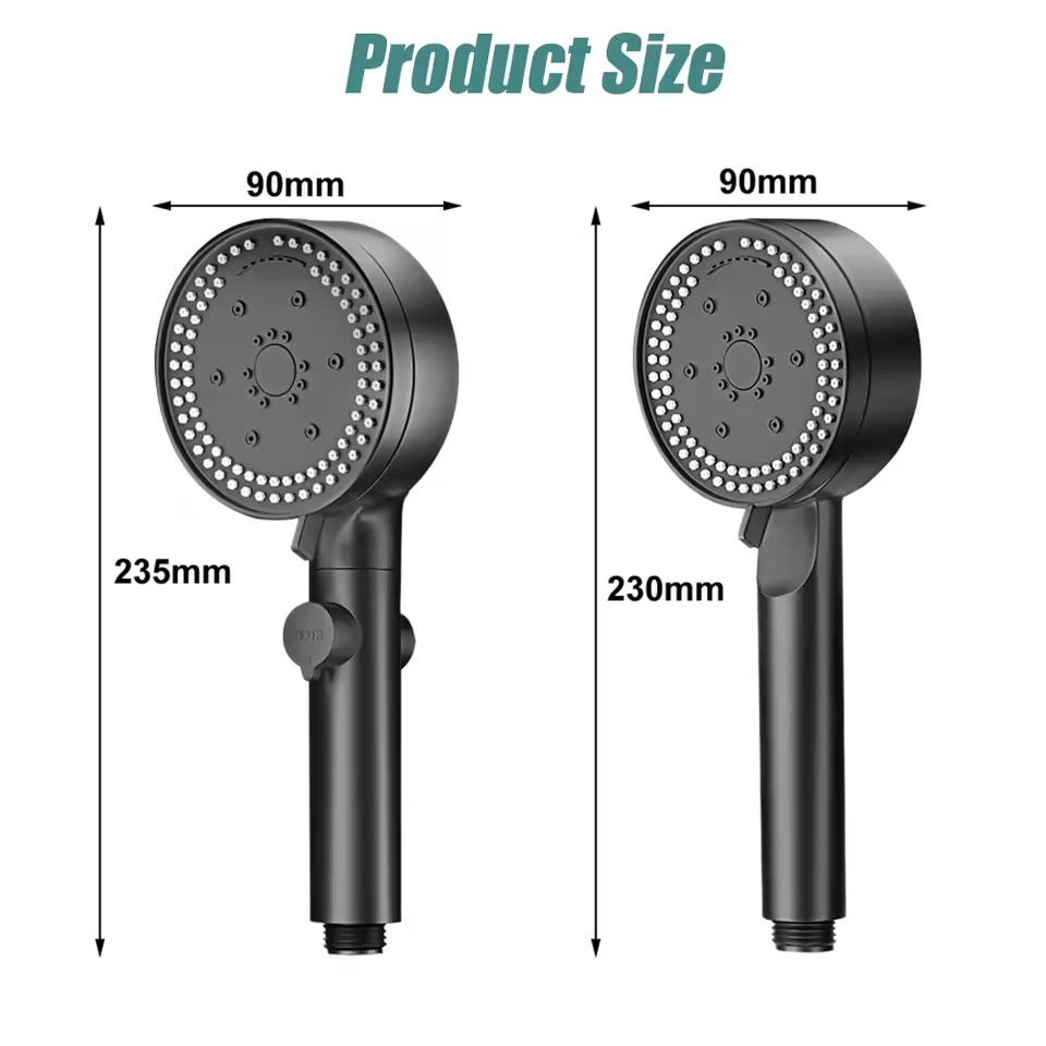 black shower head